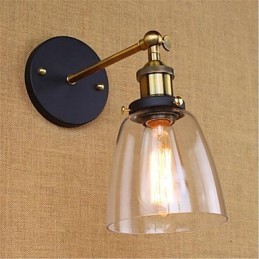 Apliques de pared con luz ambiental y protección ocular de estilo mini con pintura retro campestre