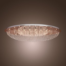 Lámpara de techo moderna contemporánea de metal cromado y cristal