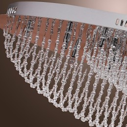 Lámpara de techo moderna contemporánea de metal cromado y cristal