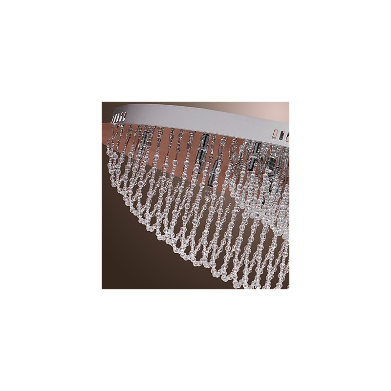 Lámpara de techo moderna contemporánea de metal cromado y cristal