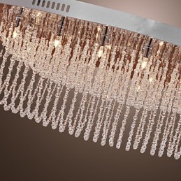 Lámpara de techo moderna contemporánea de metal cromado y cristal