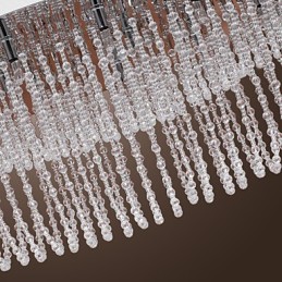 Lámpara de techo moderna contemporánea de metal cromado y cristal