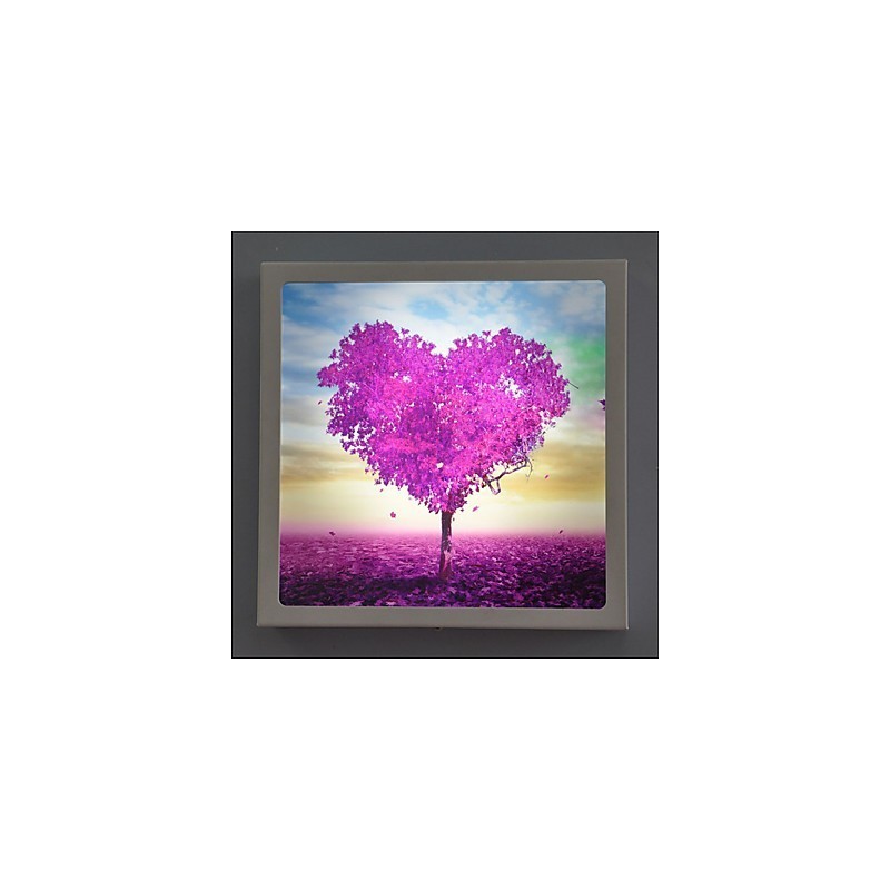 Pintura contemporánea moderna integrada para apliques de pared con luz ambiental.