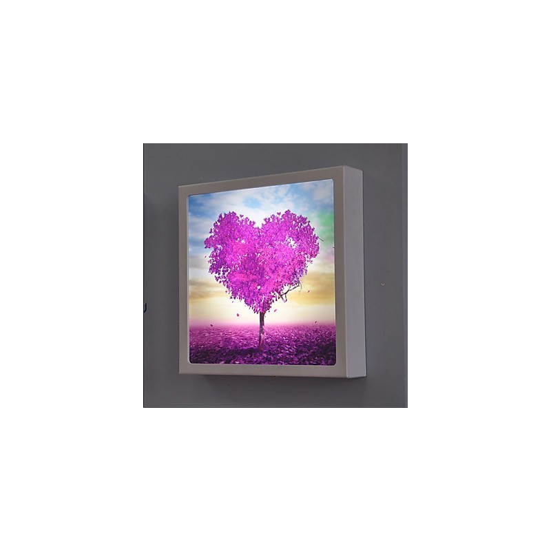 Pintura contemporánea moderna integrada para apliques de pared con luz ambiental.