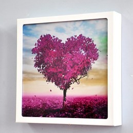 Pintura contemporánea moderna integrada para apliques de pared con luz ambiental.