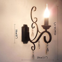 Lámpara de vela de cristal de hierro con personalidad creativa, para pasillo, escalera, decoración, lámpara de noche, lámpara de pared.