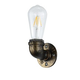 Aplique de pared rústico tradicional clásico de latón antiguo para luz ambiental.