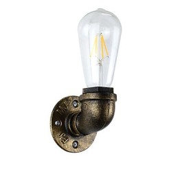 Aplique de pared rústico tradicional clásico de latón antiguo para luz ambiental.