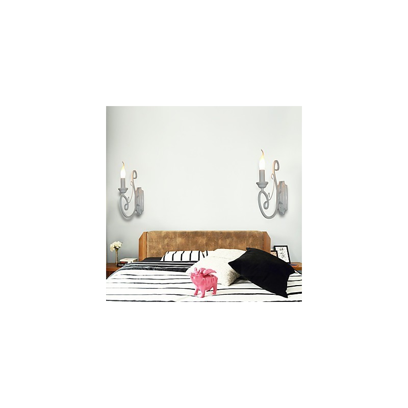 Lámpara de vela, lámpara de noche, lámpara de pared, pasillo de hierro, lámpara de espejo pastoral creativa