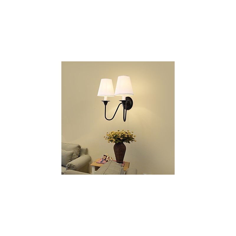 Apliques de pared con luz ambiental de estilo rústico Lodge con acabado en óxido negro para protección ocular.