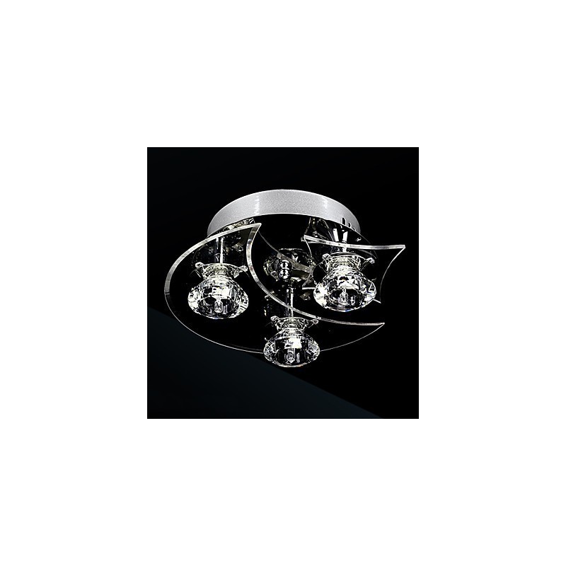 Lámpara de araña moderna de cristal para sala de estar, 3 luces