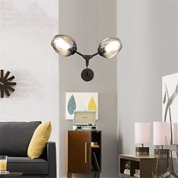 Aplique de pared con luz ambiental estilo mini con pintura retro rústica estilo cabaña vintage.