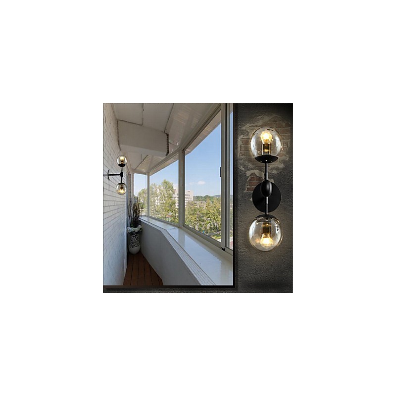Aplique de pared con luz ambiental estilo rústico estilo cabaña, galvanizado, para iluminación ambiental en miniatura.