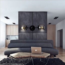 Aplique de pared con luz ambiental estilo rústico estilo cabaña, galvanizado, para iluminación ambiental en miniatura.