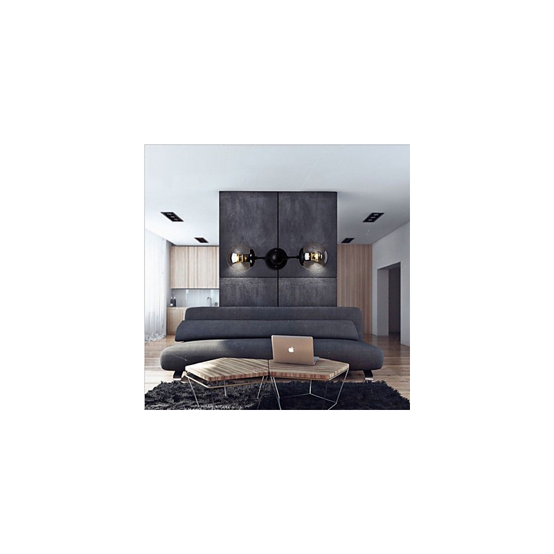 Aplique de pared con luz ambiental estilo rústico estilo cabaña, galvanizado, para iluminación ambiental en miniatura.