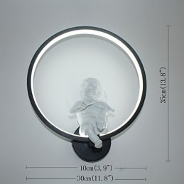 Lámpara de pared moderna con personalidad creativa, lámpara de diseño con ángel decorativo, lámpara de pared de pasillo integrada de aluminio