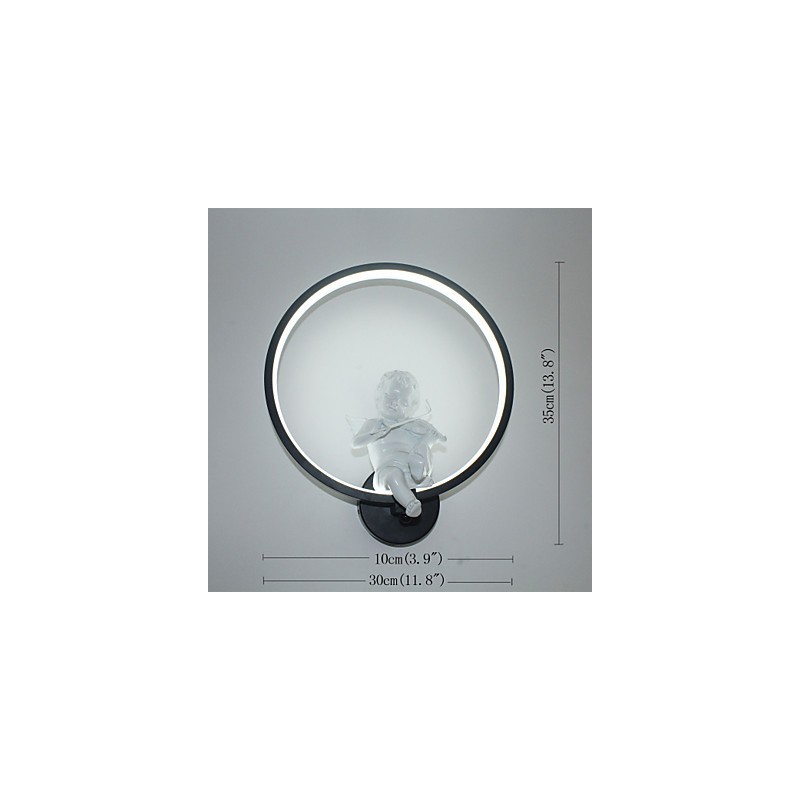 Lámpara de pared moderna con personalidad creativa, lámpara de diseño con ángel decorativo, lámpara de pared de pasillo integrada de aluminio