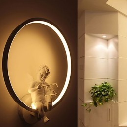 Lámpara de pared moderna con personalidad creativa, lámpara de diseño con ángel decorativo, lámpara de pared de pasillo integrada de aluminio