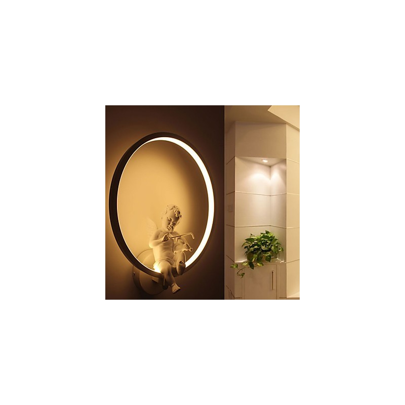 Lámpara de pared moderna con personalidad creativa, lámpara de diseño con ángel decorativo, lámpara de pared de pasillo integrada de aluminio