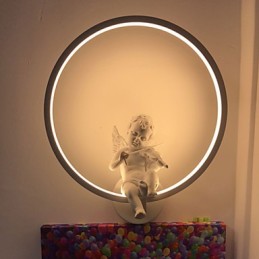 Lámpara de pared moderna con personalidad creativa, lámpara de diseño con ángel decorativo, lámpara de pared de pasillo integrada de aluminio