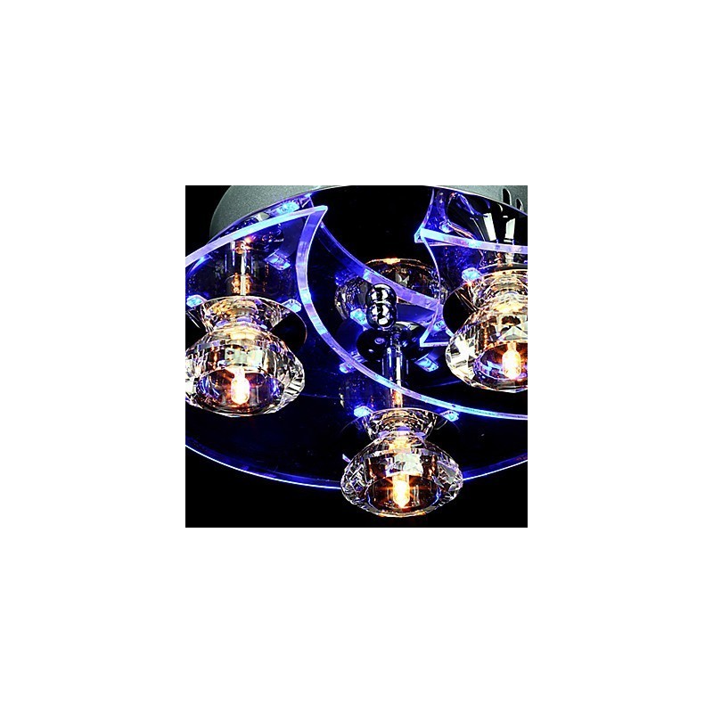 Lámpara de araña moderna de cristal para sala de estar, 3 luces