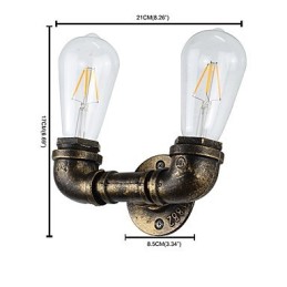 Lámpara de pared rústica tradicional clásica de latón antiguo para iluminación ambiental.