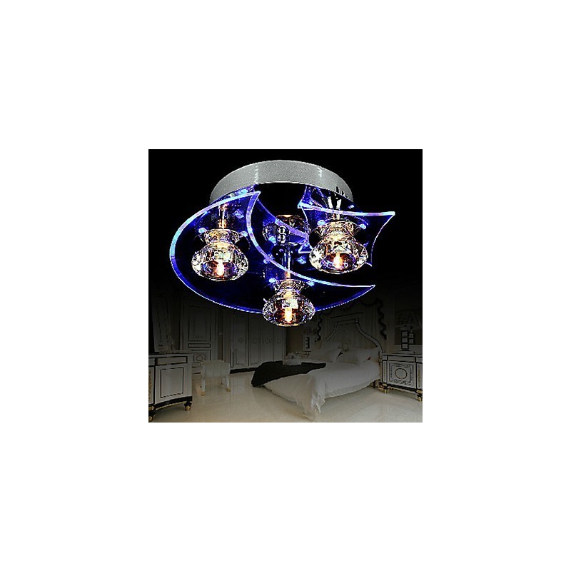 Lámpara de araña moderna de cristal para sala de estar, 3 luces