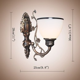 Lámpara de pared americana sencilla, lámpara de noche, lámpara decorativa para sala de estar, lámpara de pared creativa de estilo europeo de hierro forjado.