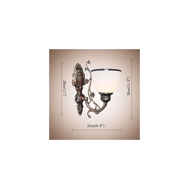 Lámpara de pared americana sencilla, lámpara de noche, lámpara decorativa para sala de estar, lámpara de pared creativa de estilo europeo de hierro forjado.