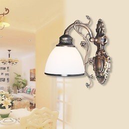 Lámpara de pared americana sencilla, lámpara de noche, lámpara decorativa para sala de estar, lámpara de pared creativa de estilo europeo de hierro forjado.