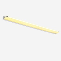 Lámpara de pared con iluminación ambiental para baño, moderna y contemporánea, galvanizada y con función integrada.