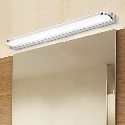 Lámpara de pared con iluminación ambiental para baño, moderna y contemporánea, galvanizada y con función integrada.