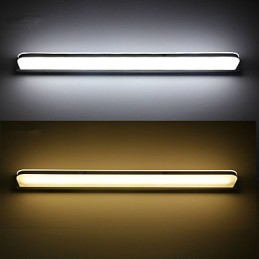 Lámpara de pared con iluminación ambiental para baño, moderna y contemporánea, galvanizada y con función integrada.
