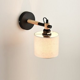 Aplique de pared de tela moderno contemporáneo con luz ambiental