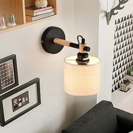 Aplique de pared de tela moderno contemporáneo con luz ambiental