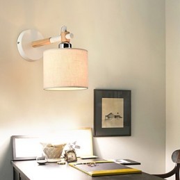 Aplique de pared de tela moderno contemporáneo con luz ambiental