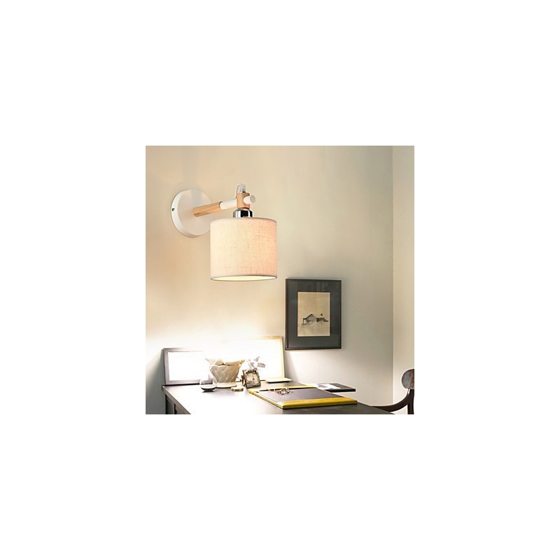 Aplique de pared de tela moderno contemporáneo con luz ambiental