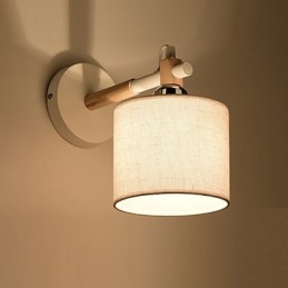 Aplique de pared de tela moderno contemporáneo con luz ambiental
