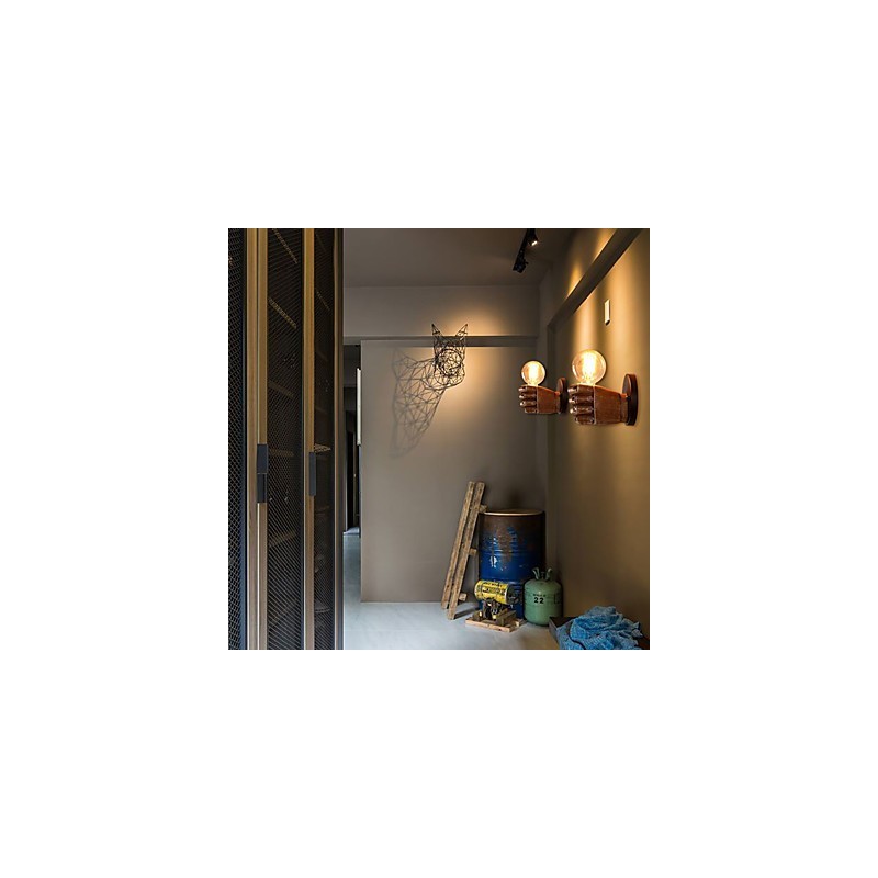 Lámpara de pared de cafetería industrial tipo loft, lámpara de pared de resina, estilo antiguo, vintage, retro, con pintura, para apliques de pared con luz ambiental de estilo mini.