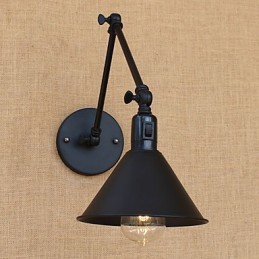 Lámpara de brazo oscilante estilo mini con protección ocular y luz descendente con pintura retro campestre