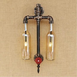 Lámpara de pared de hierro con interruptor para restaurante, bar, pipa de agua, botella de vino, ámbar