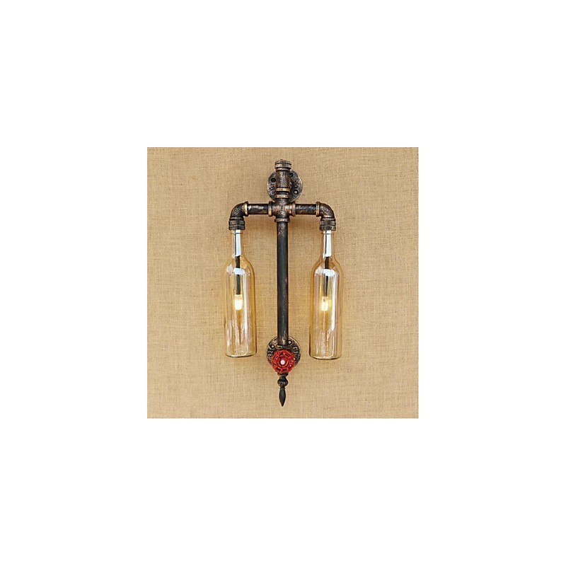 Lámpara de pared de hierro con interruptor para restaurante, bar, pipa de agua, botella de vino, ámbar