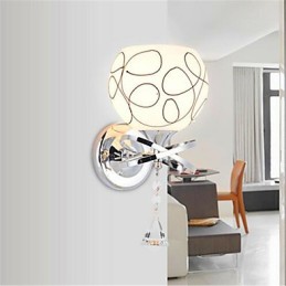 Lámpara de noche para dormitorio de hotel, moderna lámpara de pared de cristal minimalista