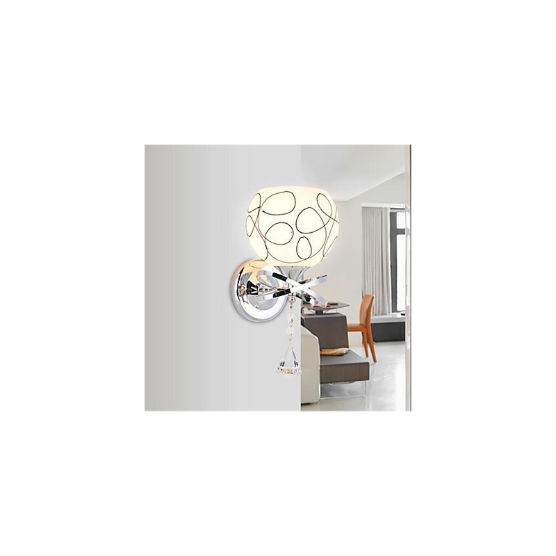 Lámpara de noche para dormitorio de hotel, moderna lámpara de pared de cristal minimalista