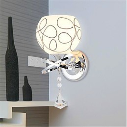Lámpara de noche para dormitorio de hotel, moderna lámpara de pared de cristal minimalista