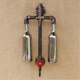 Lámpara de pared con interruptor, estilo americano, para restaurante, bar, pipa de agua, botella de vino, color gris