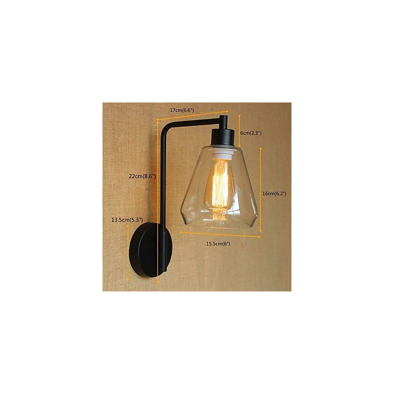 Lámpara de ambiente de brazo oscilante con acabado rústico de óxido negro estilo Lodge Country.