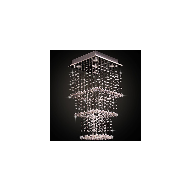 Lámpara empotrada moderna contemporánea de metal galvanizado y cristal