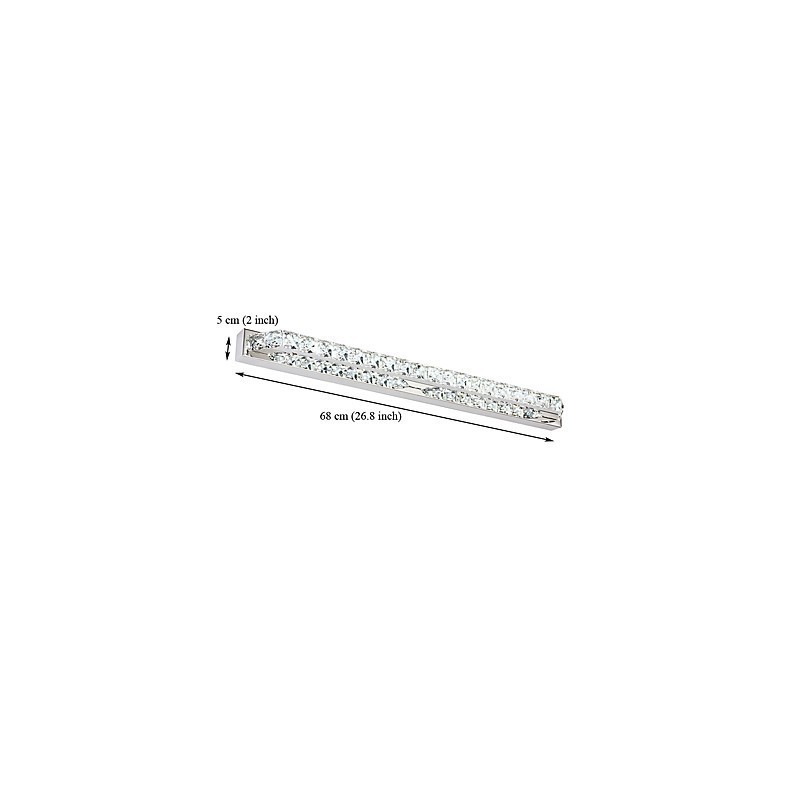 Lámpara de espejo larga de alta calidad para baño, lámpara de pared de metal y cristal.