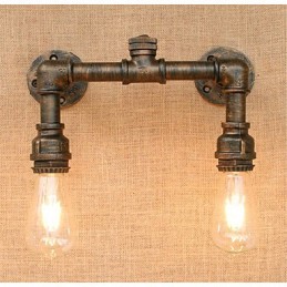 Apliques de pared con luz ambiental de estilo rústico de cabaña con pintura campestre